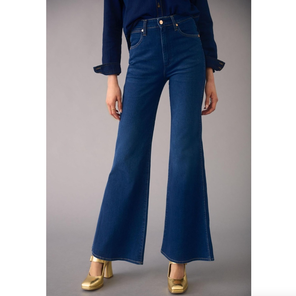 Wrangler Deep Blue High-Rise Flare Jeans